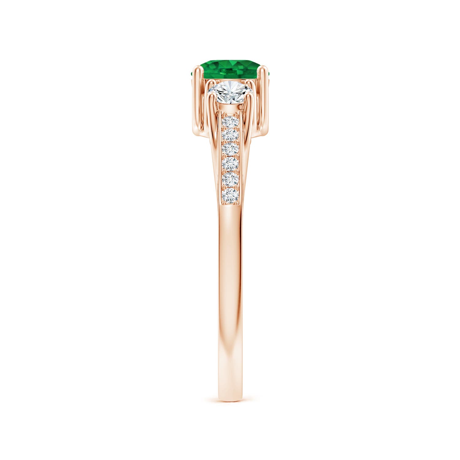 AAA - Emerald / 0.76 CT / 14 KT Rose Gold