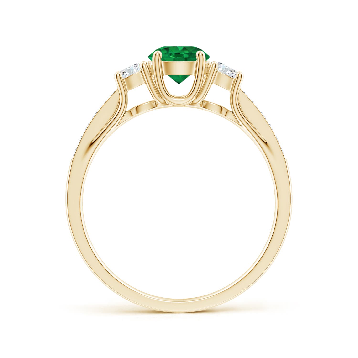 AAA - Emerald / 0.76 CT / 14 KT Yellow Gold