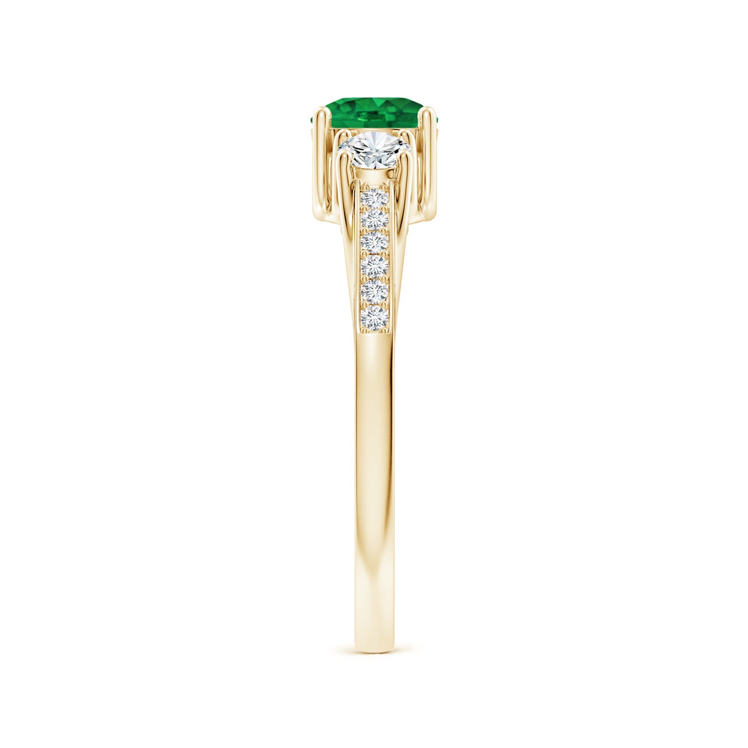 AAA - Emerald / 0.76 CT / 14 KT Yellow Gold