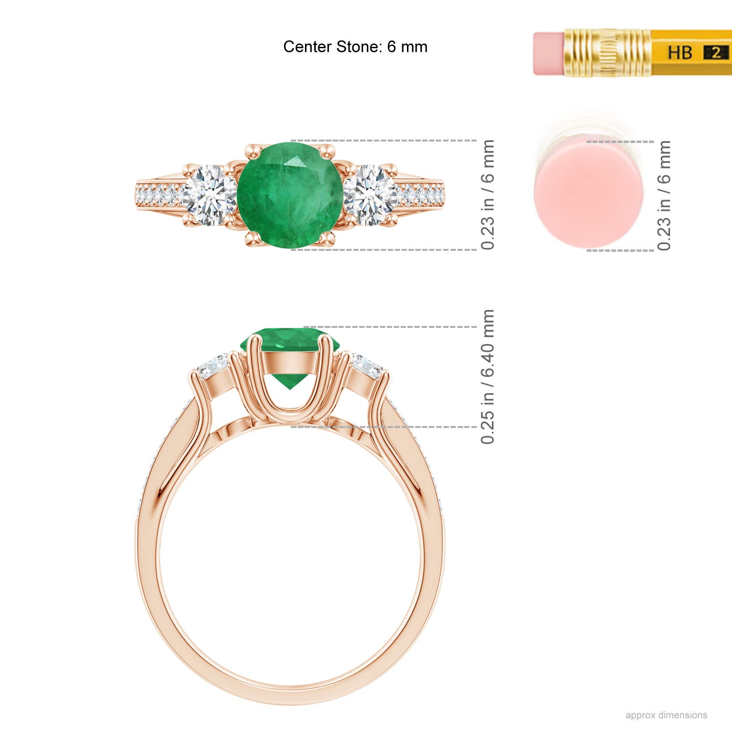 A - Emerald / 1.19 CT / 14 KT Rose Gold