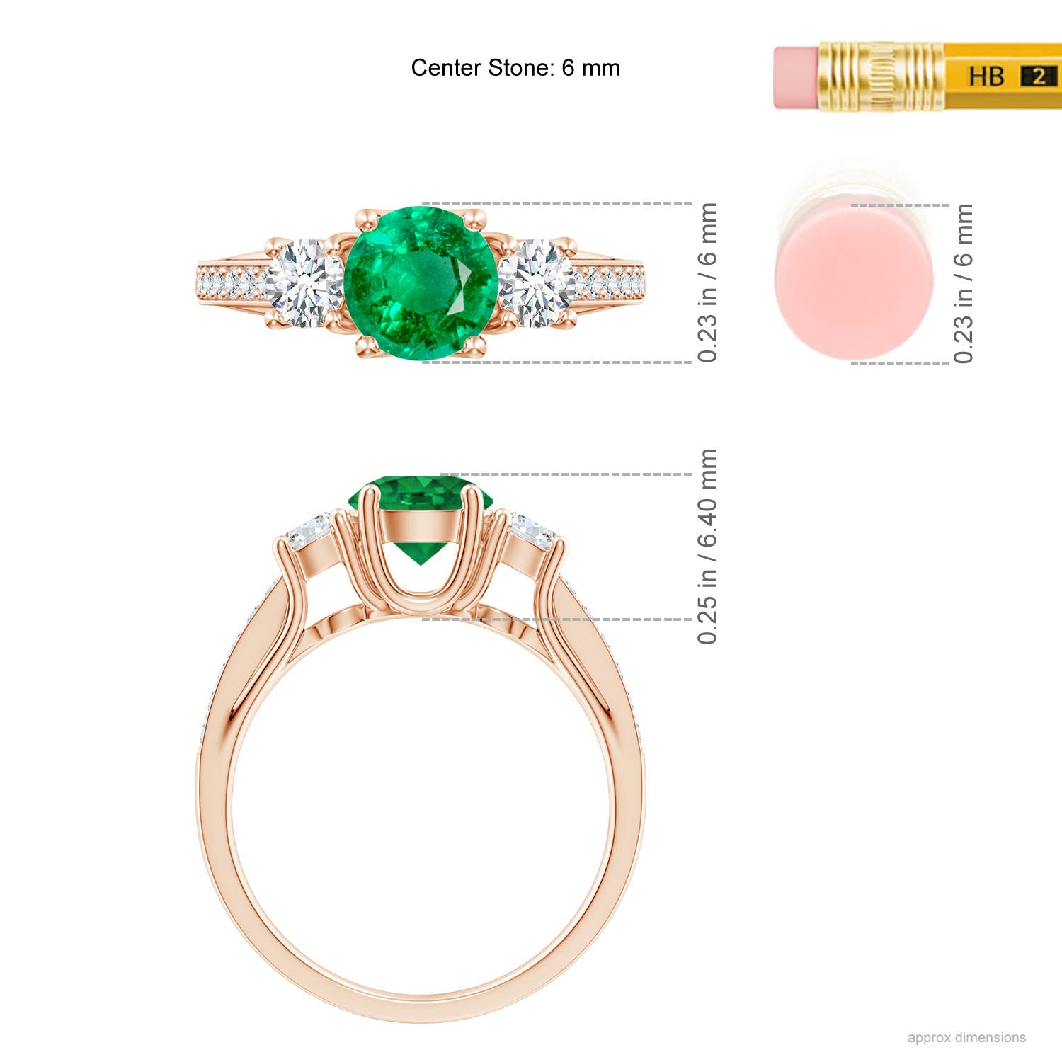 AAA - Emerald / 1.19 CT / 14 KT Rose Gold