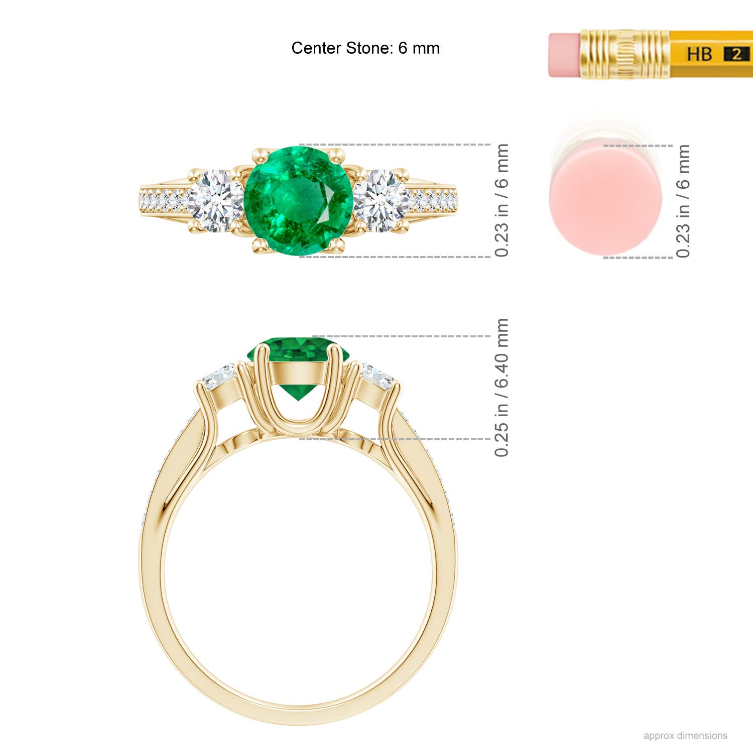 AAA - Emerald / 1.19 CT / 14 KT Yellow Gold