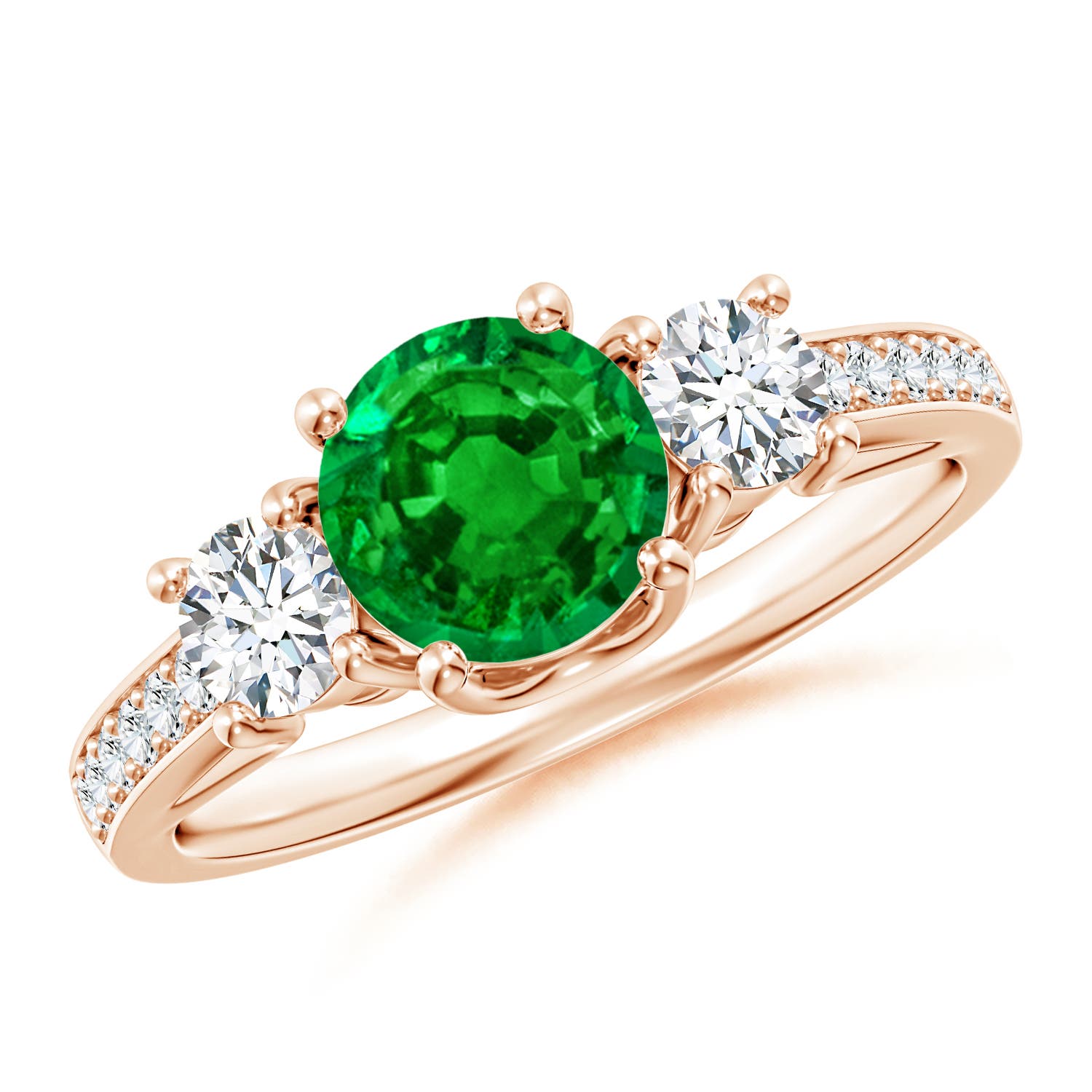 AAAA - Emerald / 1.19 CT / 14 KT Rose Gold