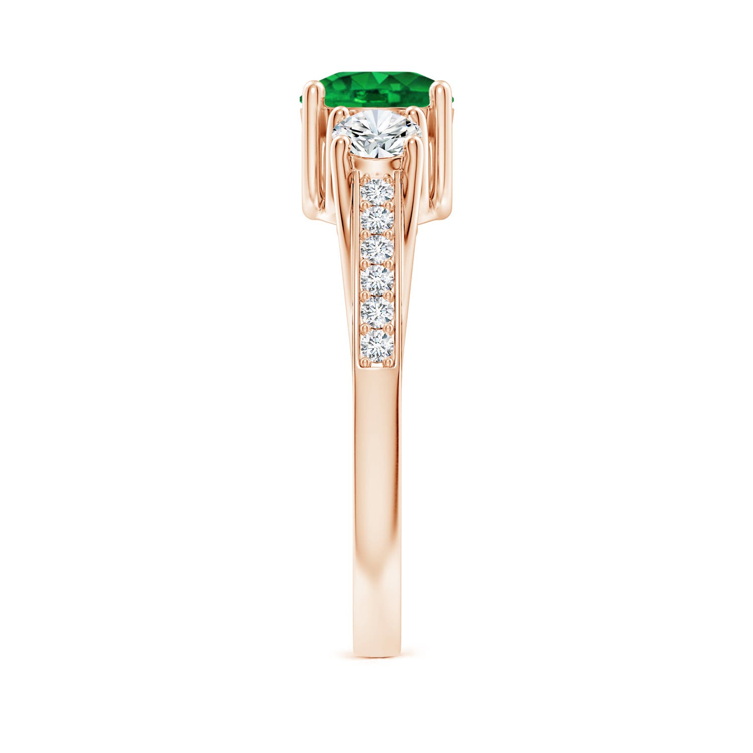 AAAA - Emerald / 1.19 CT / 14 KT Rose Gold