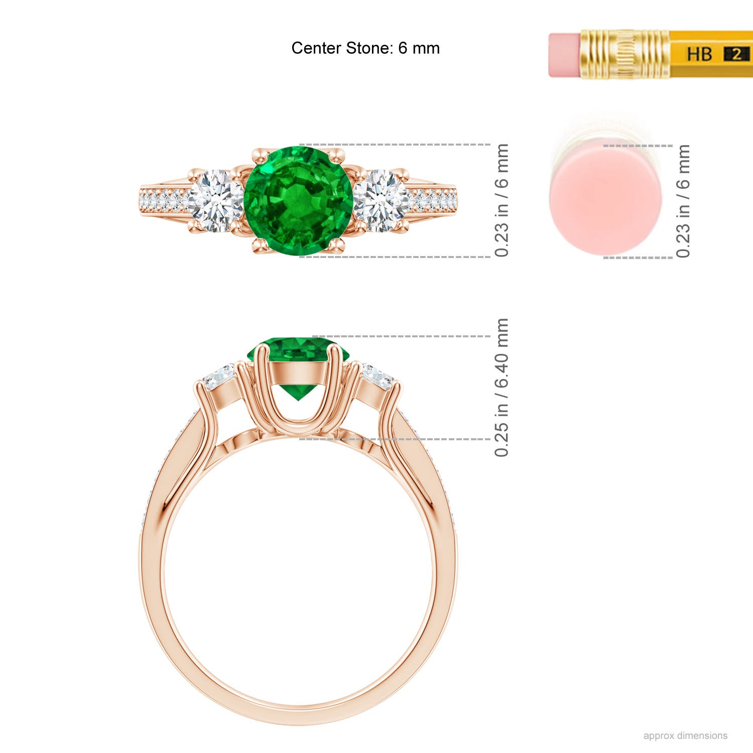 AAAA - Emerald / 1.19 CT / 14 KT Rose Gold