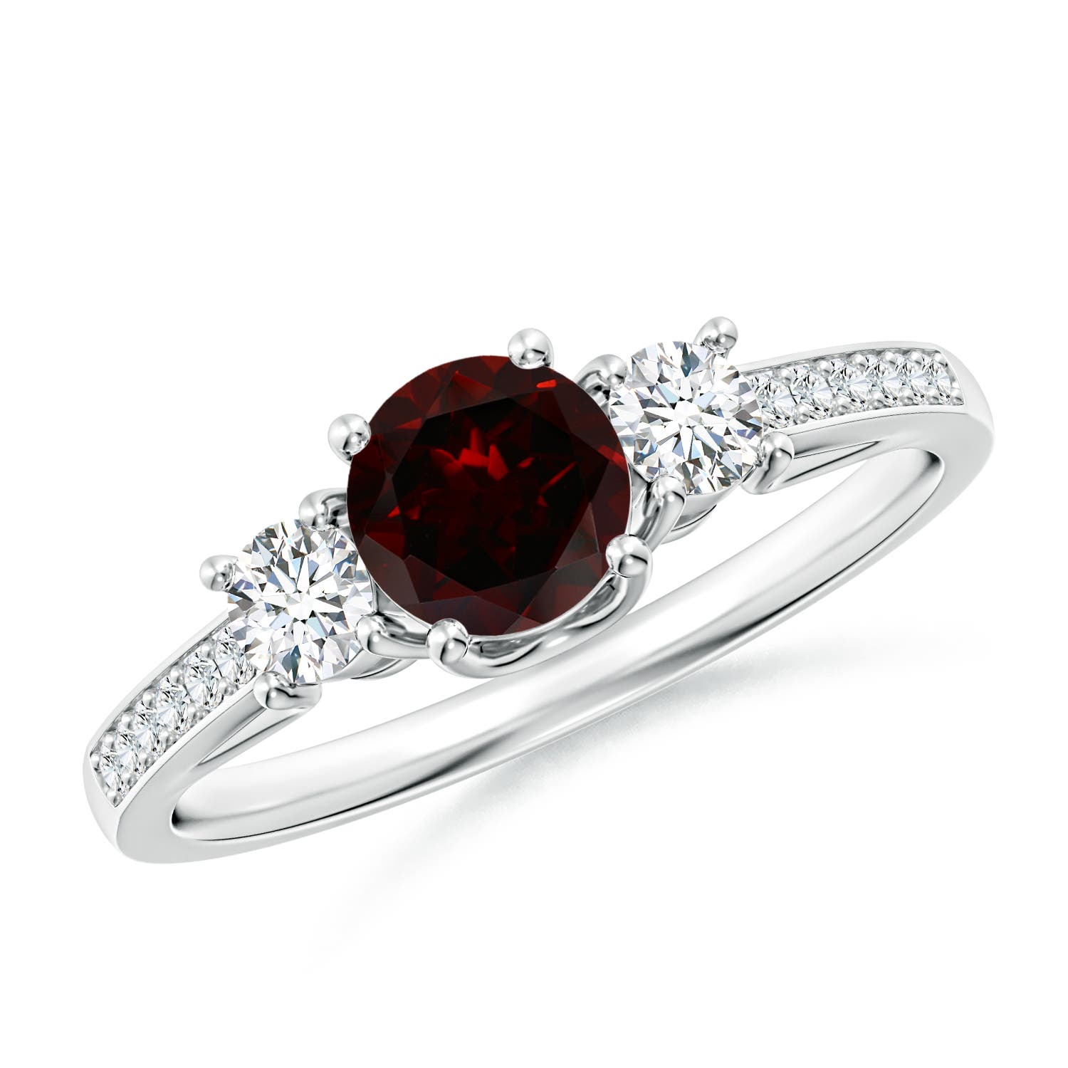 A - Garnet / 0.91 CT / 14 KT White Gold