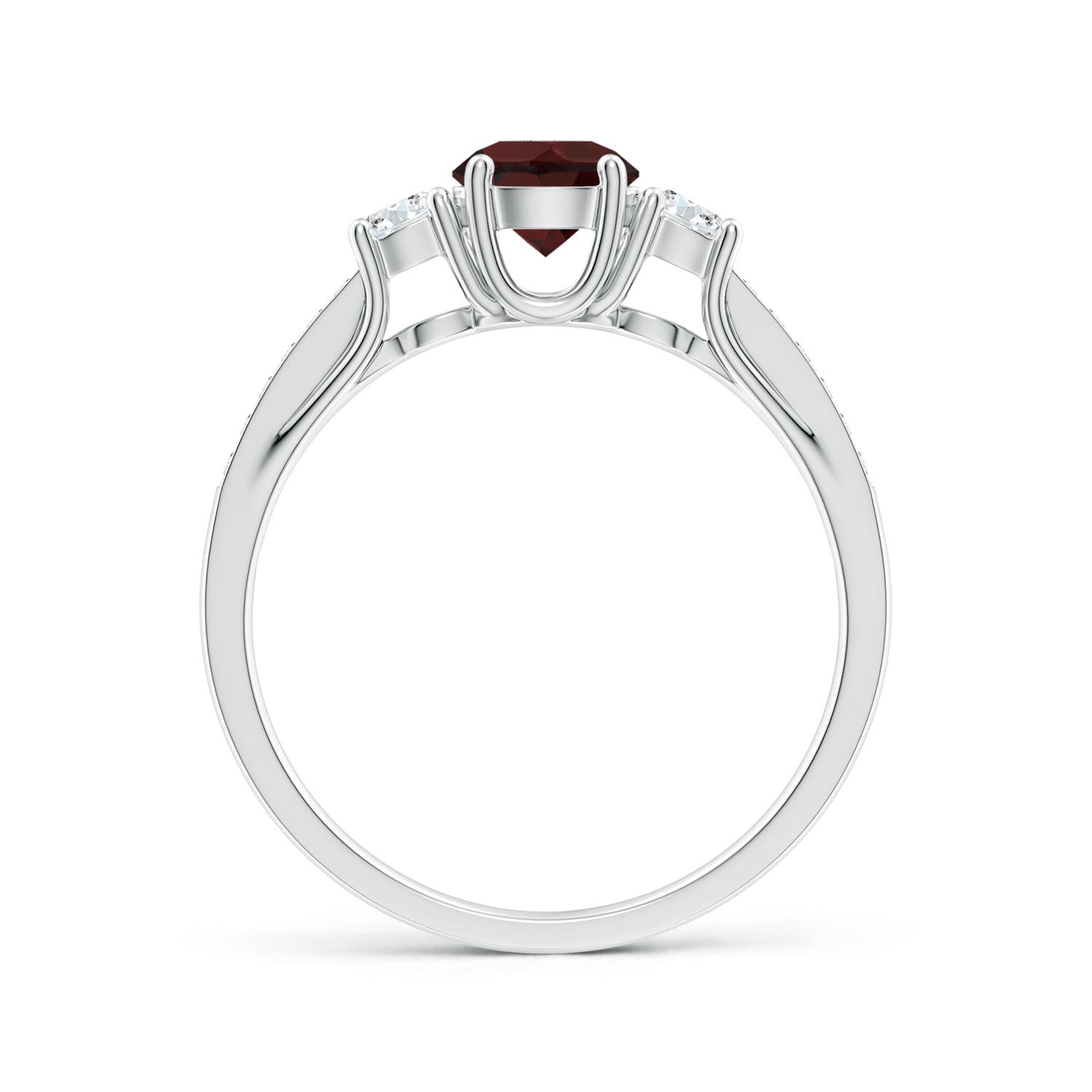 A - Garnet / 0.91 CT / 14 KT White Gold