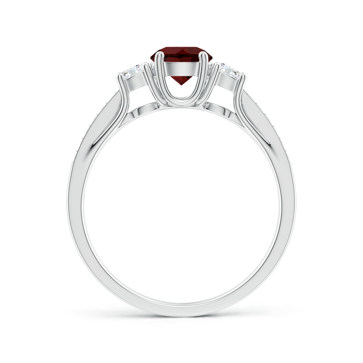 AA - Garnet / 0.91 CT / 14 KT White Gold