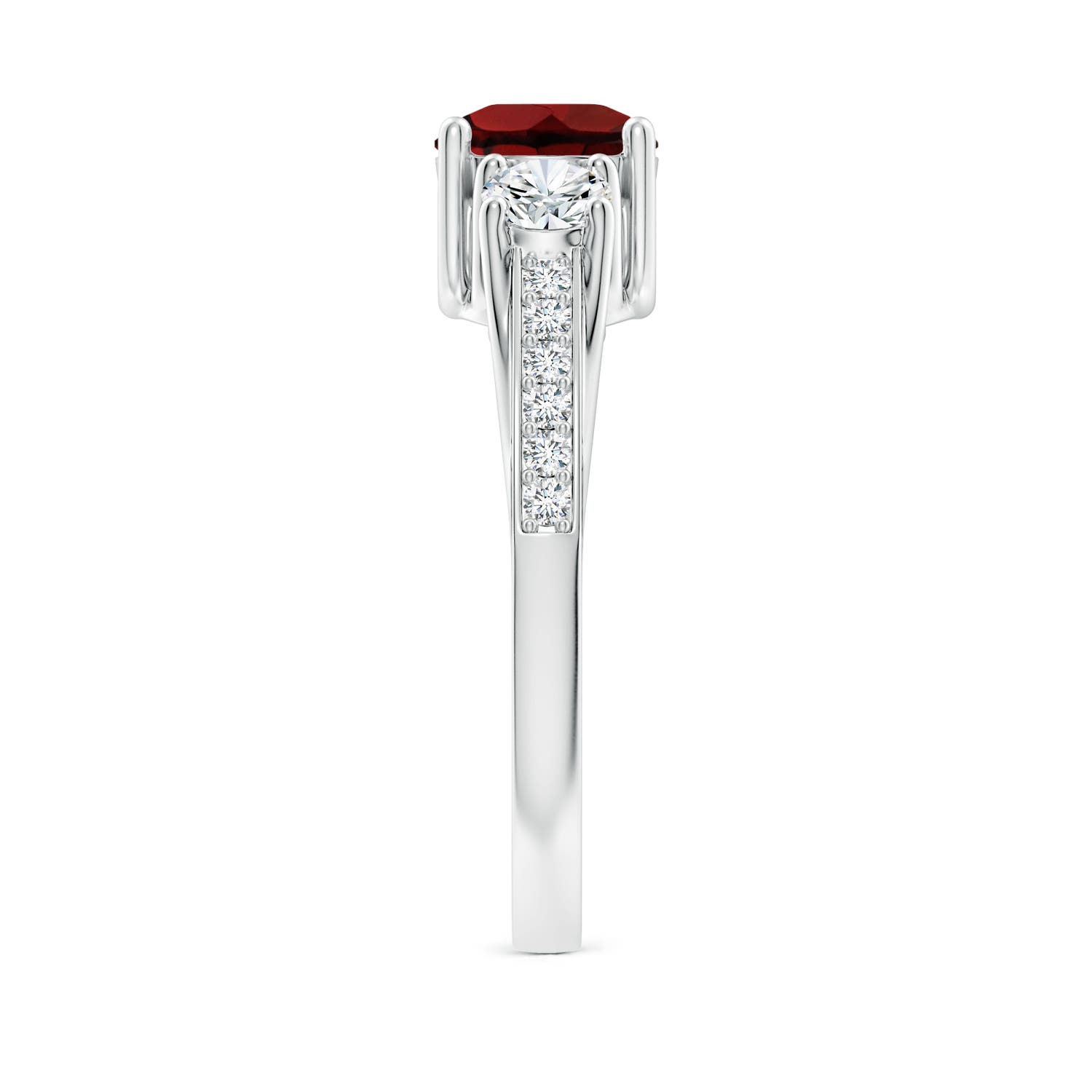 AAA - Garnet / 1.44 CT / 14 KT White Gold