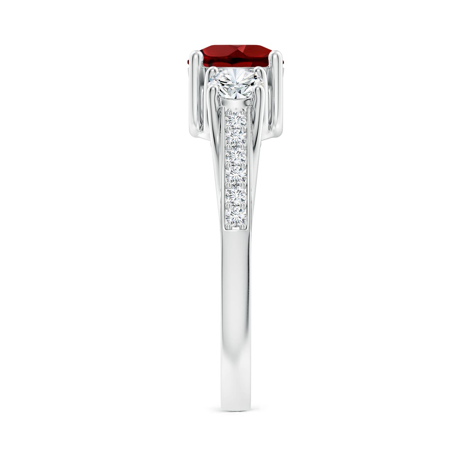 AAAA - Garnet / 1.44 CT / 14 KT White Gold