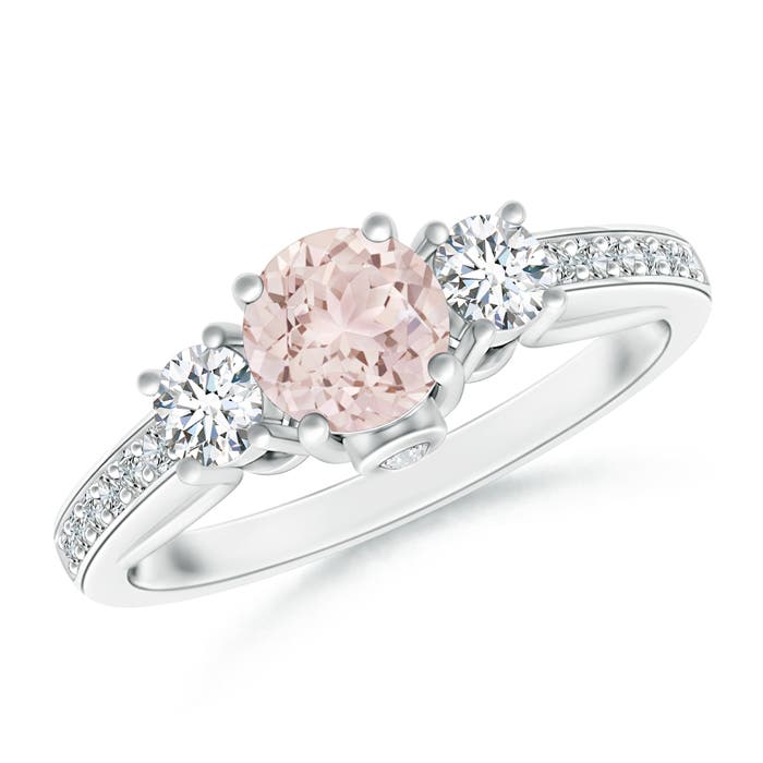 A - Morganite / 0.73 CT / 14 KT White Gold