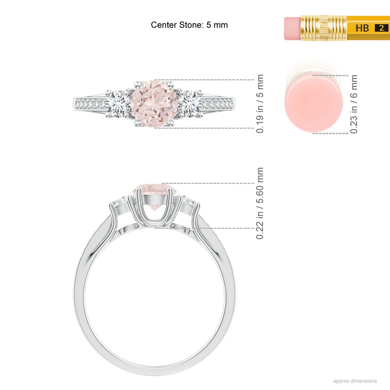 A - Morganite / 0.73 CT / 14 KT White Gold