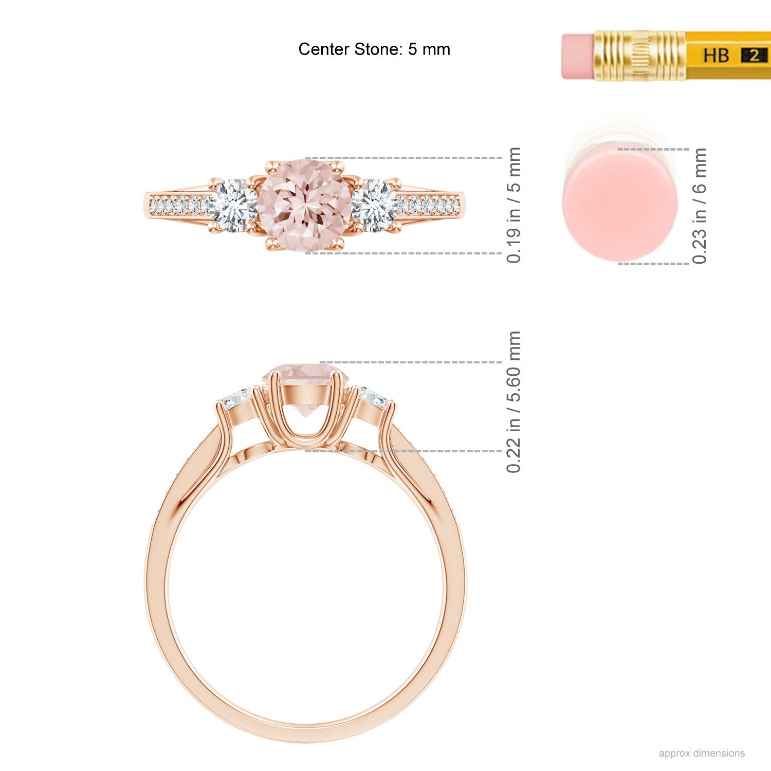 AA - Morganite / 0.73 CT / 14 KT Rose Gold