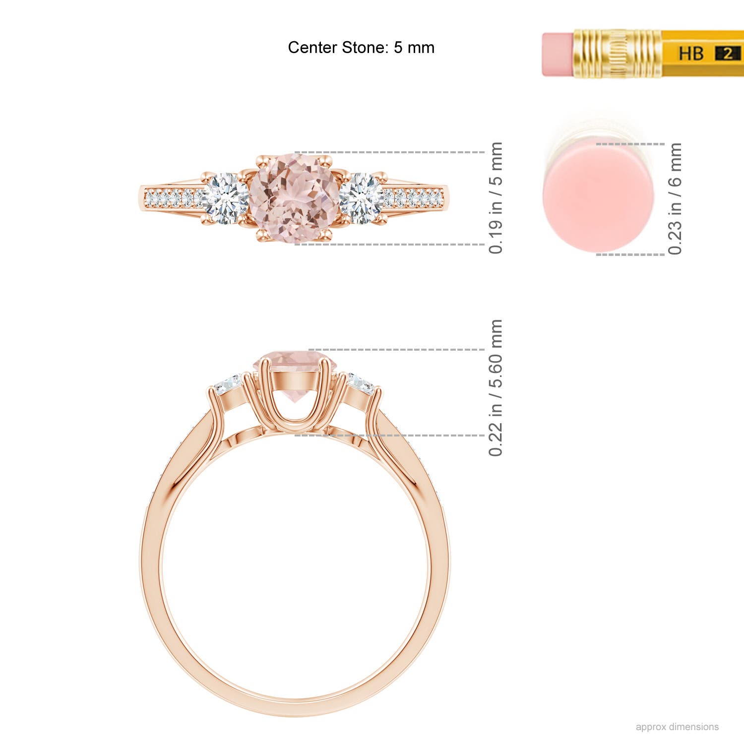 AAA - Morganite / 0.73 CT / 14 KT Rose Gold