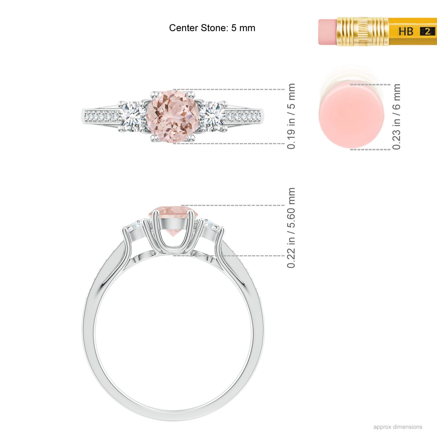 AAA - Morganite / 0.73 CT / 14 KT White Gold