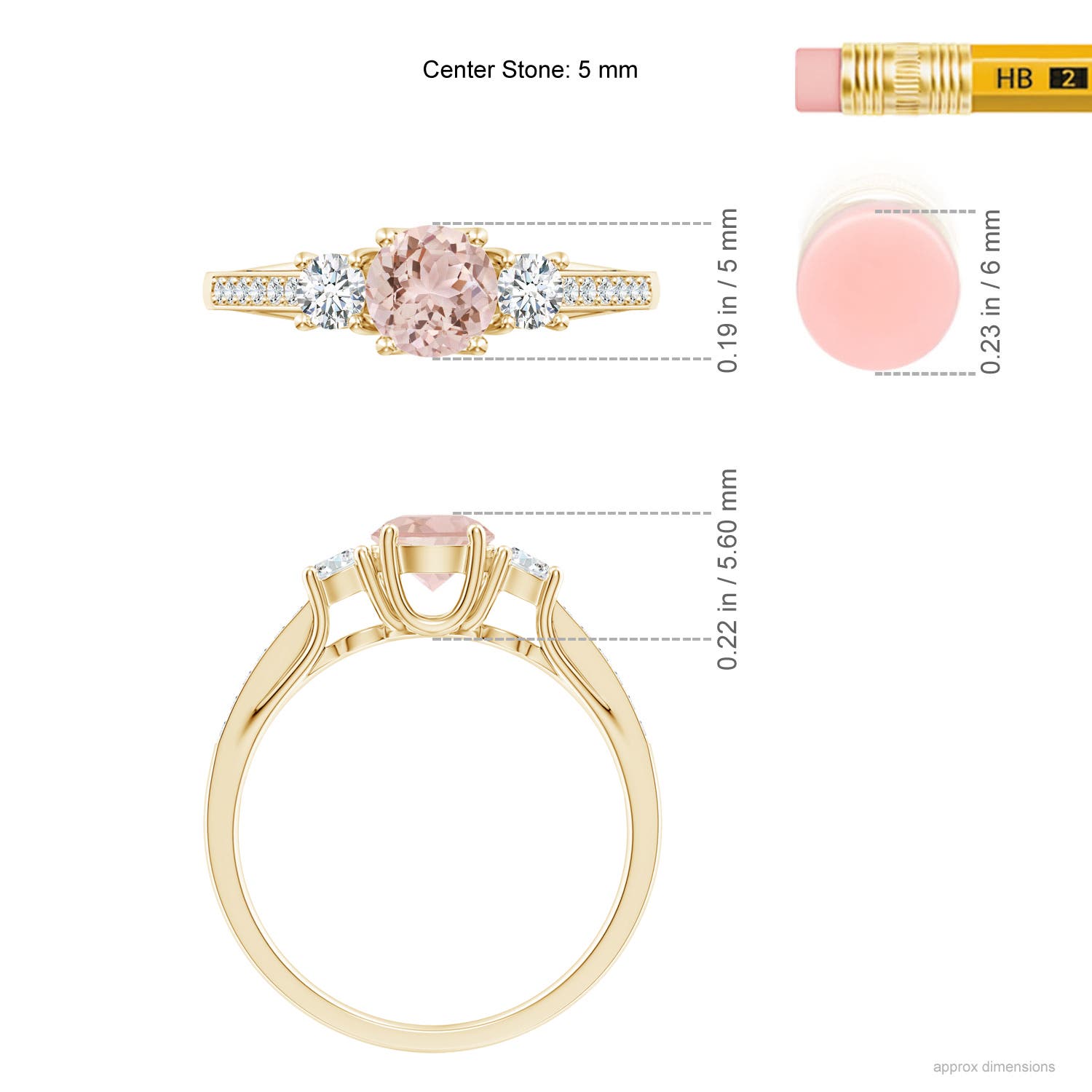 AAA - Morganite / 0.73 CT / 14 KT Yellow Gold