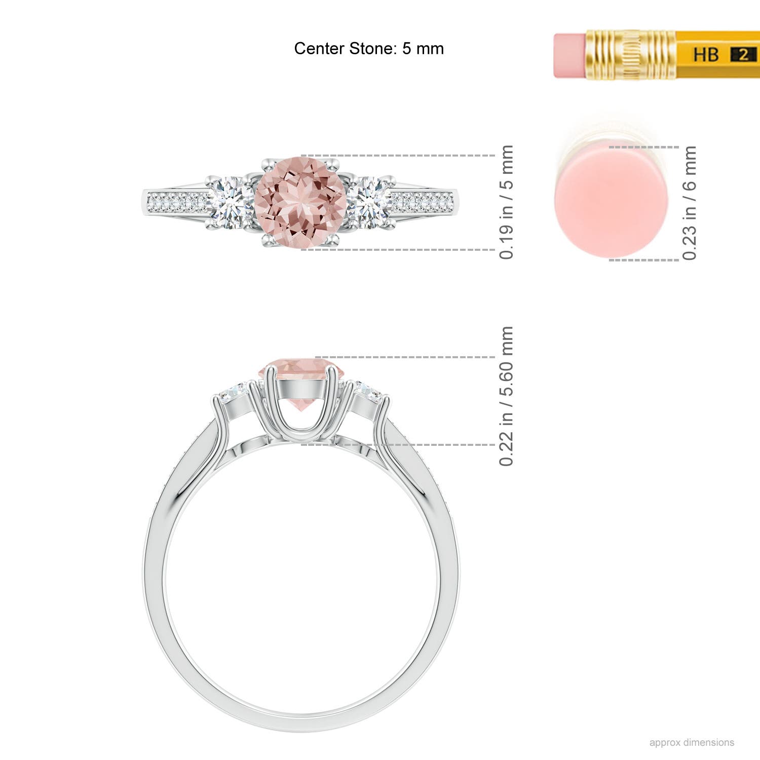 AAAA - Morganite / 0.73 CT / 14 KT White Gold