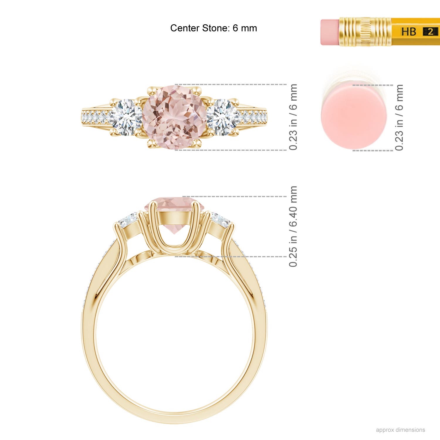 AAA - Morganite / 1.14 CT / 14 KT Yellow Gold