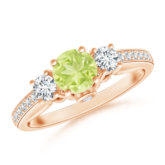 A - Peridot / 0.86 CT / 14 KT Rose Gold