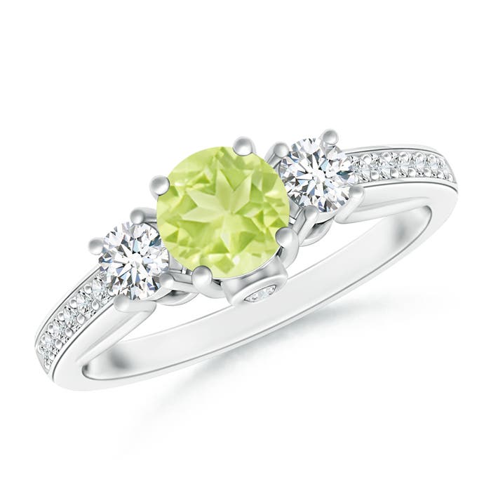 A - Peridot / 0.86 CT / 14 KT White Gold