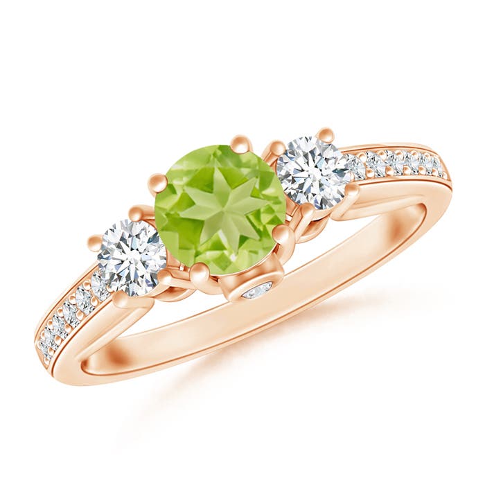 AA - Peridot / 0.86 CT / 14 KT Rose Gold