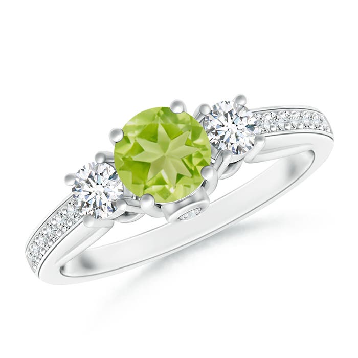 AA - Peridot / 0.86 CT / 14 KT White Gold