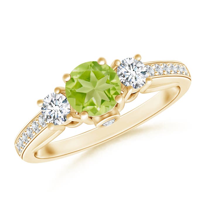 AA - Peridot / 0.86 CT / 14 KT Yellow Gold