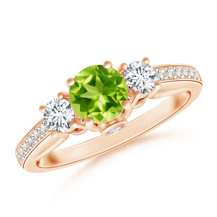 AAA - Peridot / 0.86 CT / 14 KT Rose Gold