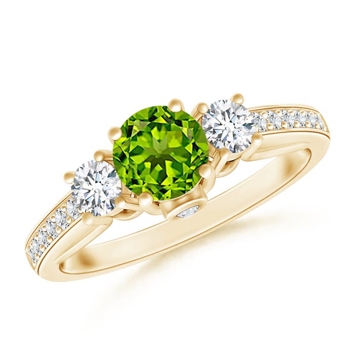 AAAA - Peridot / 0.86 CT / 14 KT Yellow Gold