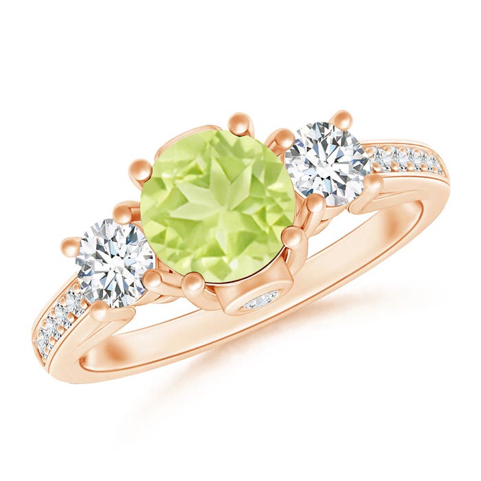 A - Peridot / 1.39 CT / 14 KT Rose Gold