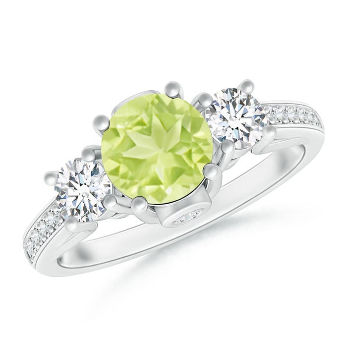 A - Peridot / 1.39 CT / 14 KT White Gold