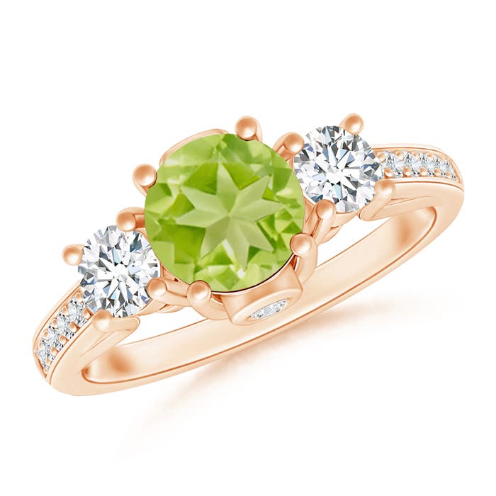 AA - Peridot / 1.39 CT / 14 KT Rose Gold