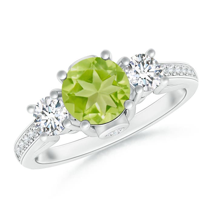 AA - Peridot / 1.39 CT / 14 KT White Gold