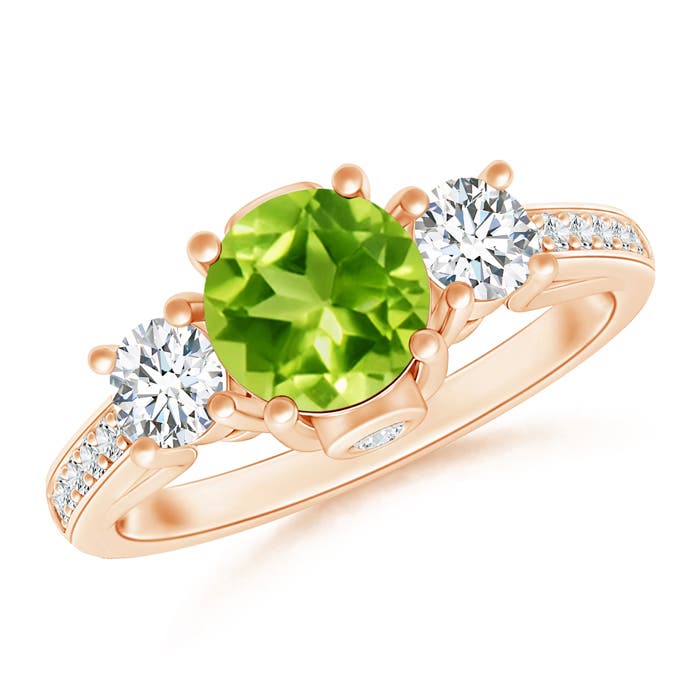 AAA - Peridot / 1.39 CT / 14 KT Rose Gold