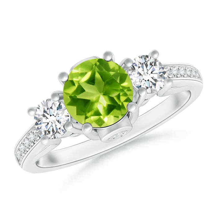 AAA - Peridot / 1.39 CT / 14 KT White Gold