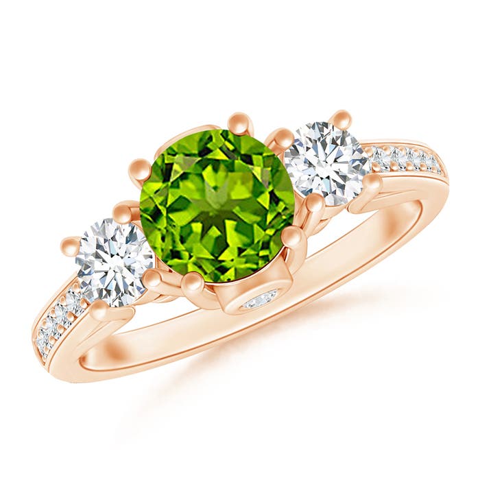 AAAA - Peridot / 1.39 CT / 14 KT Rose Gold