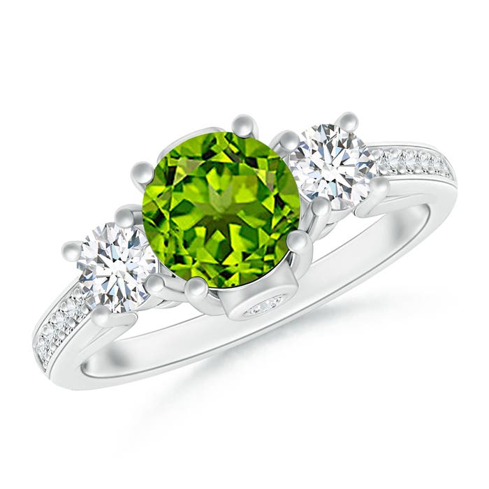 AAAA - Peridot / 1.39 CT / 14 KT White Gold