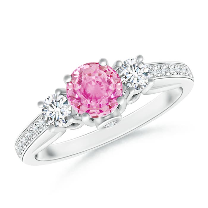 A - Pink Sapphire / 0.91 CT / 14 KT White Gold