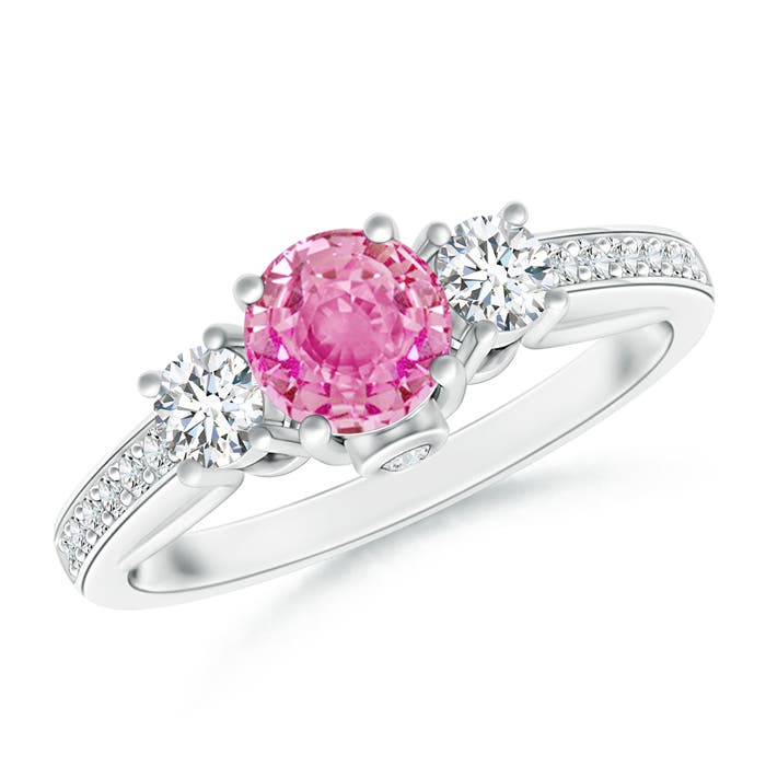 AA - Pink Sapphire / 0.91 CT / 14 KT White Gold