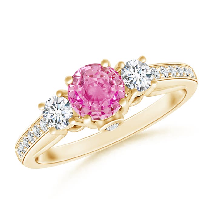 AA - Pink Sapphire / 0.91 CT / 14 KT Yellow Gold