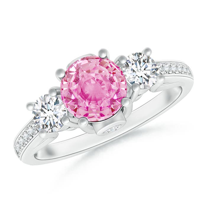 A - Pink Sapphire / 1.44 CT / 14 KT White Gold