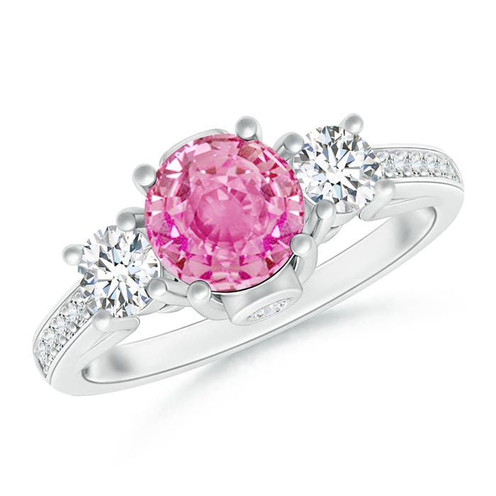 AA - Pink Sapphire / 1.44 CT / 14 KT White Gold