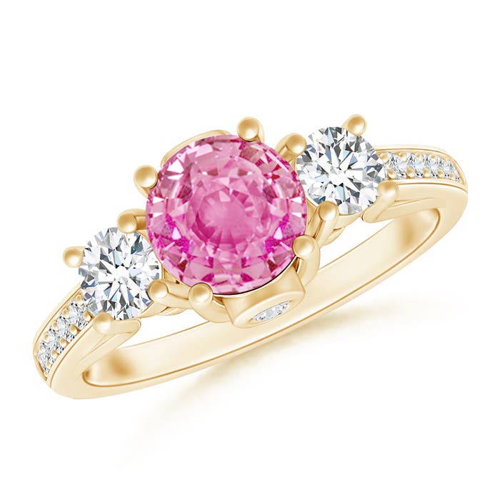 AA - Pink Sapphire / 1.44 CT / 14 KT Yellow Gold