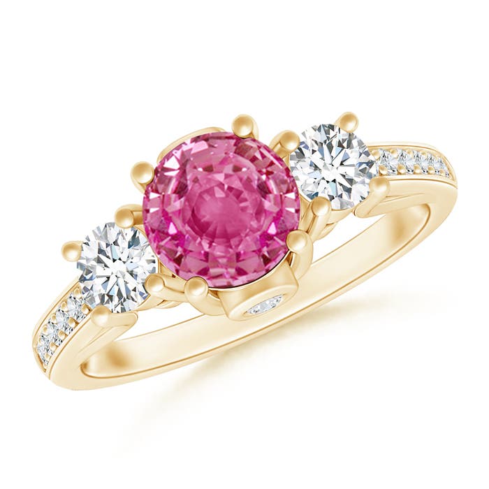 AAA - Pink Sapphire / 1.44 CT / 14 KT Yellow Gold