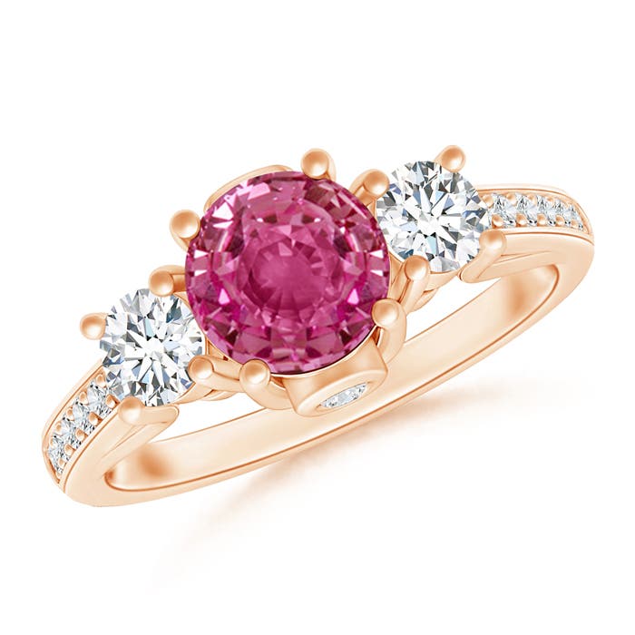 AAAA - Pink Sapphire / 1.44 CT / 14 KT Rose Gold