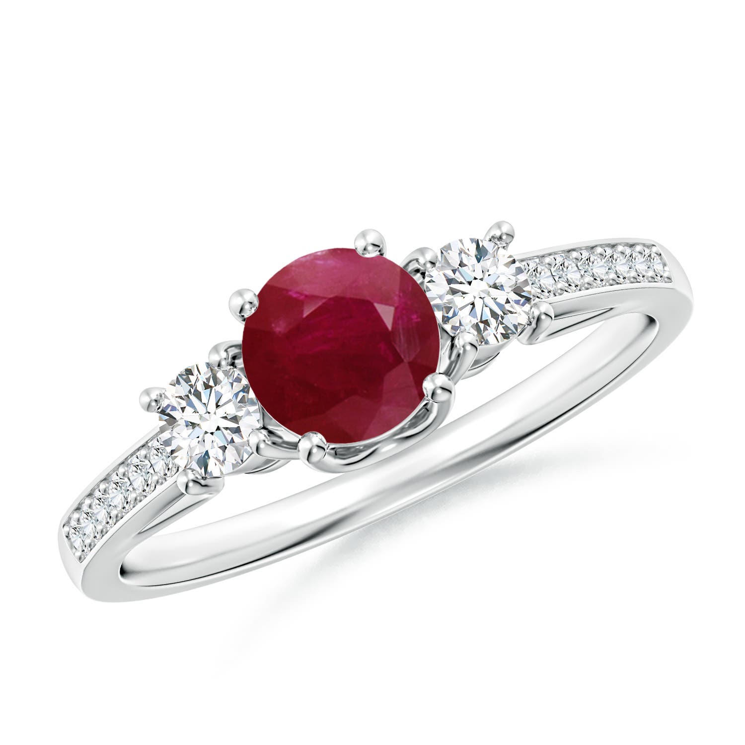 A - Ruby / 0.91 CT / 14 KT White Gold