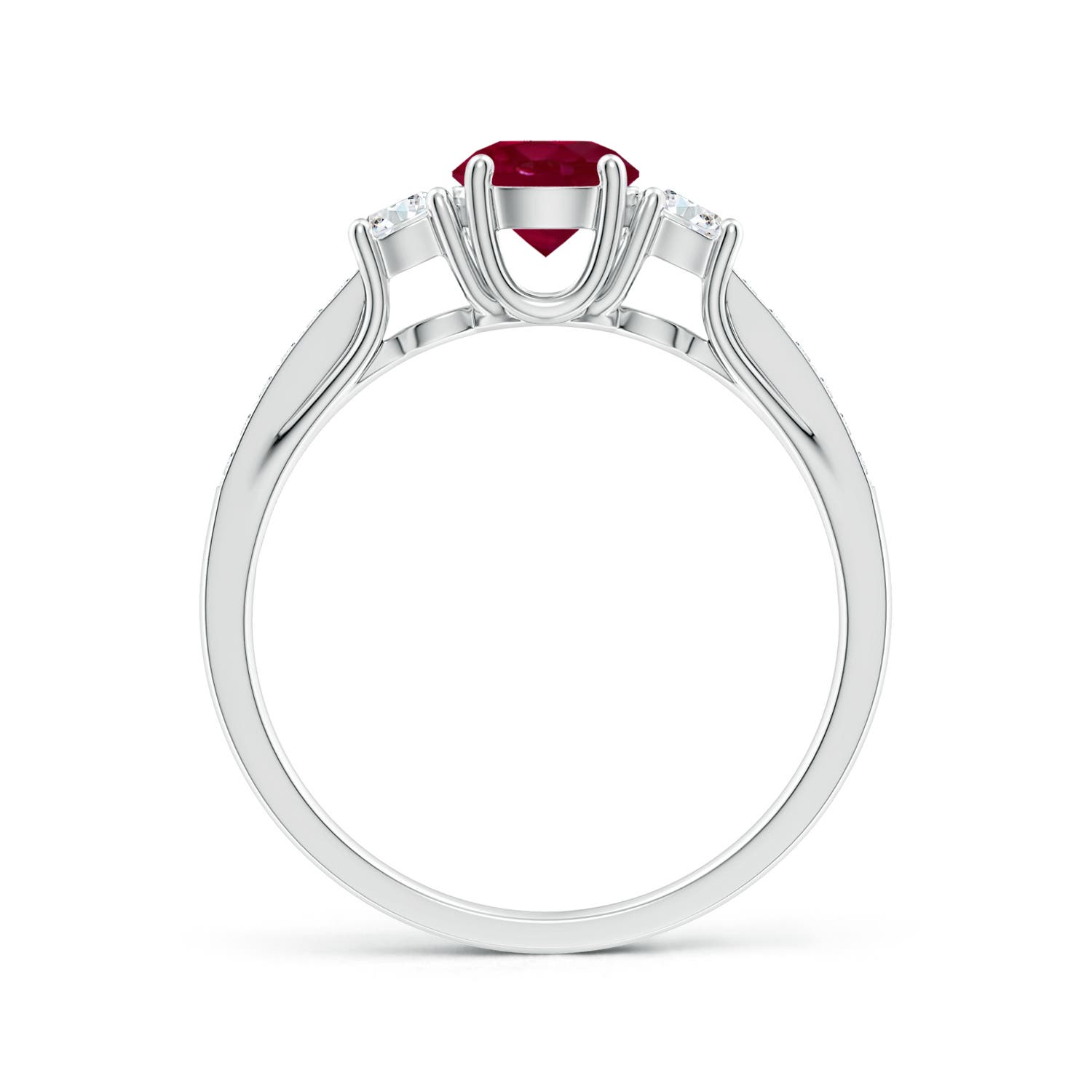 A - Ruby / 0.91 CT / 14 KT White Gold