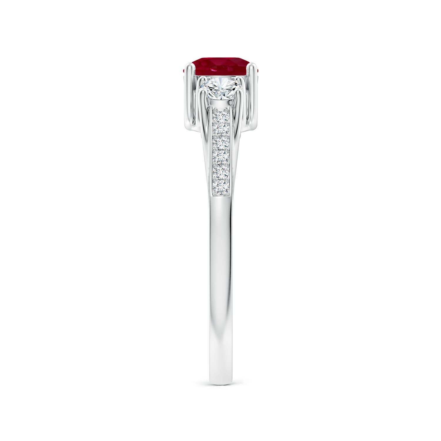 AA - Ruby / 0.91 CT / 14 KT White Gold