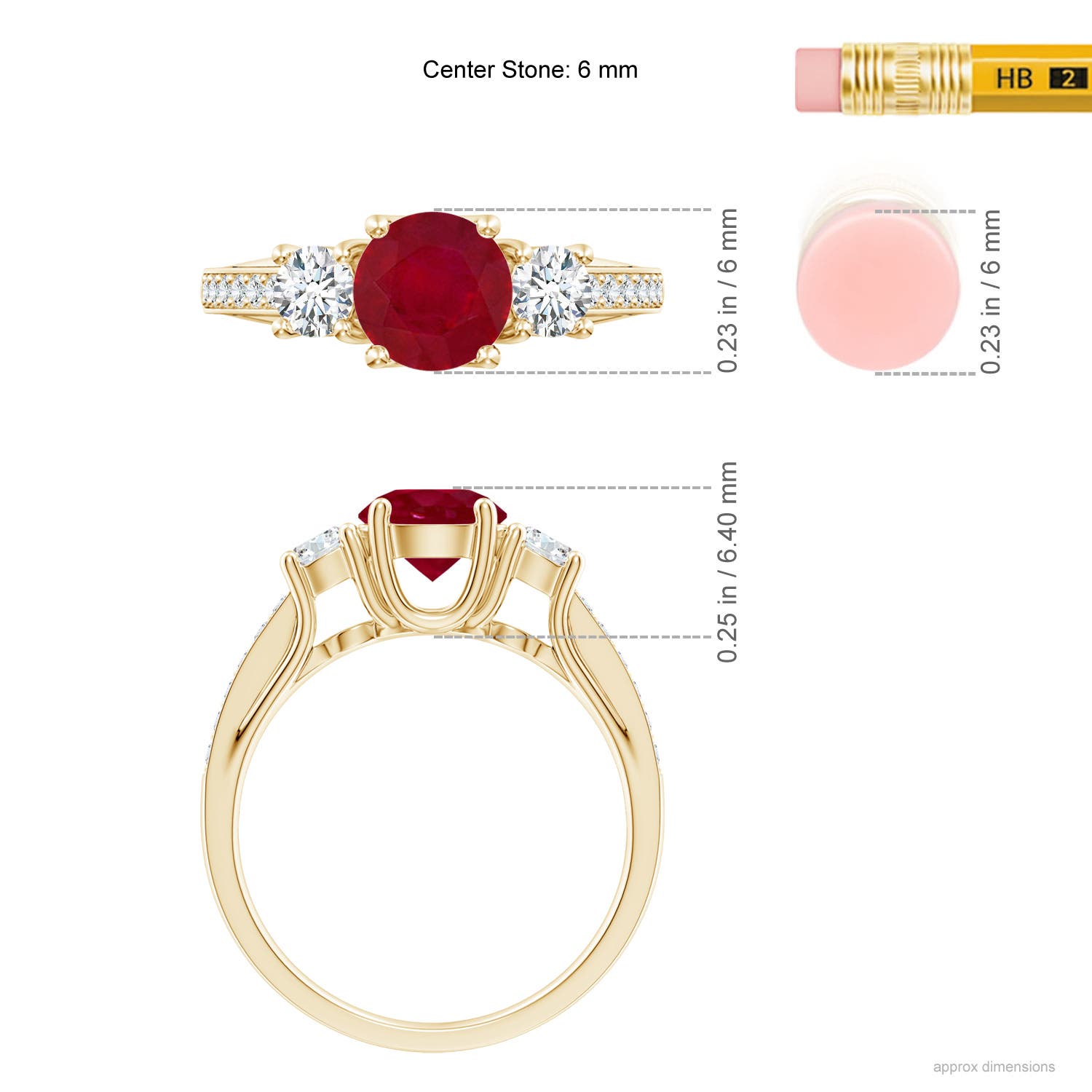 AA - Ruby / 1.44 CT / 14 KT Yellow Gold