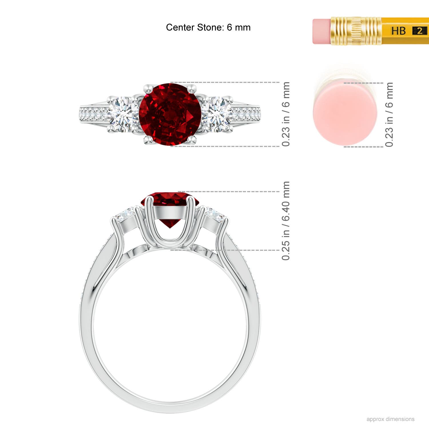 AAAA - Ruby / 1.44 CT / 14 KT White Gold